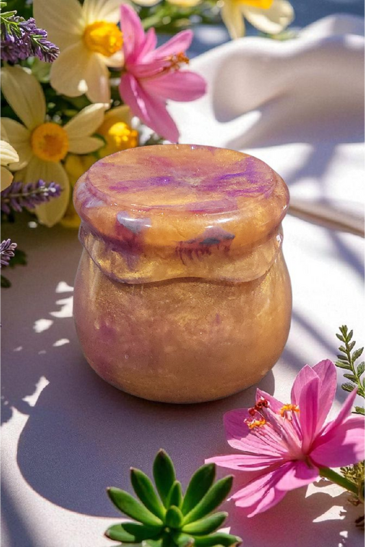 Gold & Purple Twist Off Resin Jar